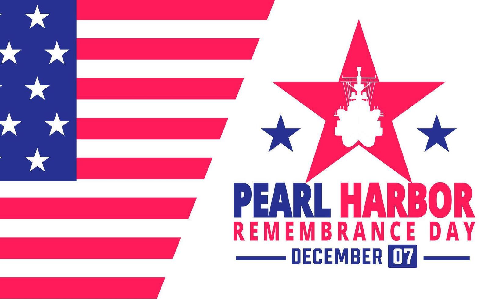 National pearl harbor remembrance day design, perfect for office, banner, company, landing page, background, social media, wallpaper vector