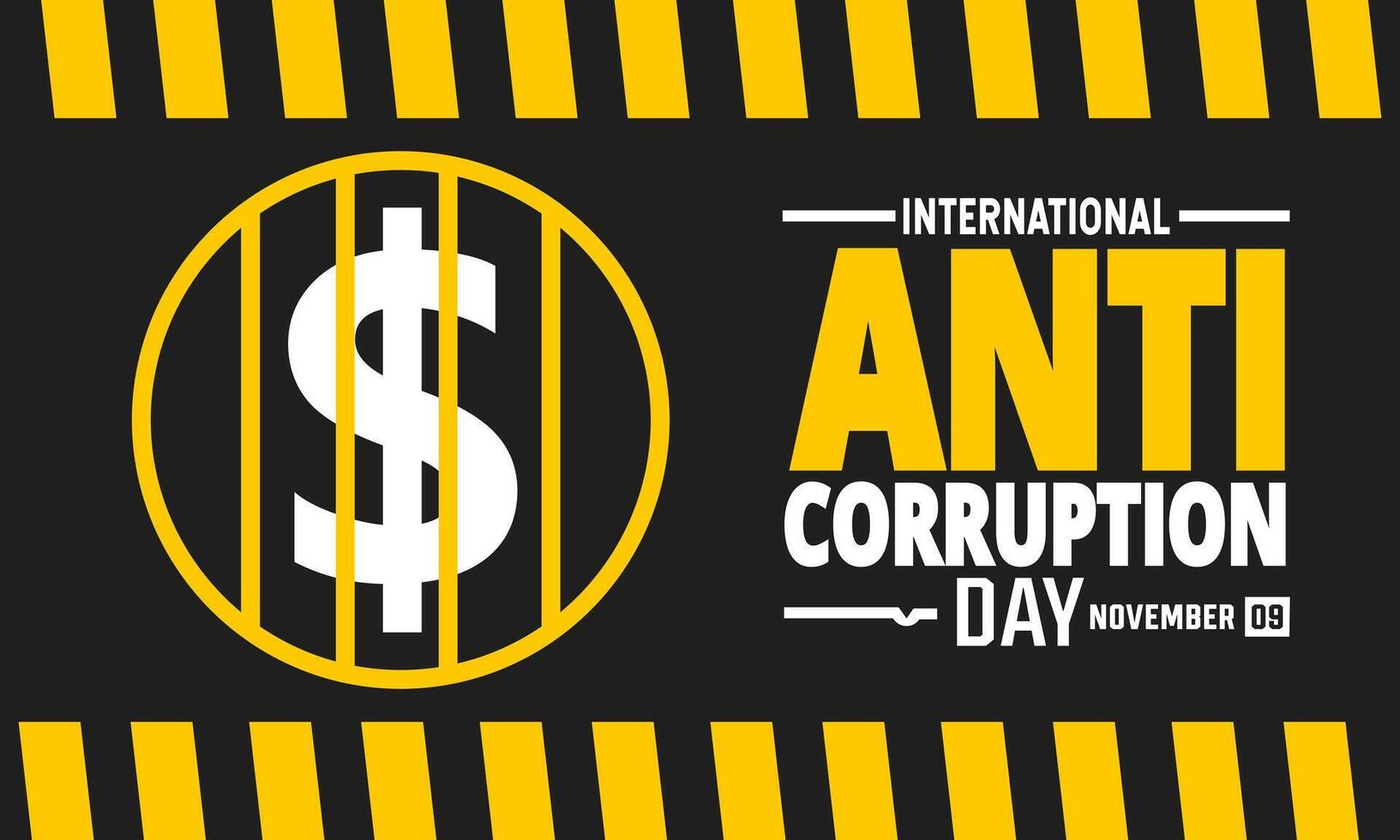 illustration on the theme of International Anti Corruption day observed each year on December 09th across the globe. vector