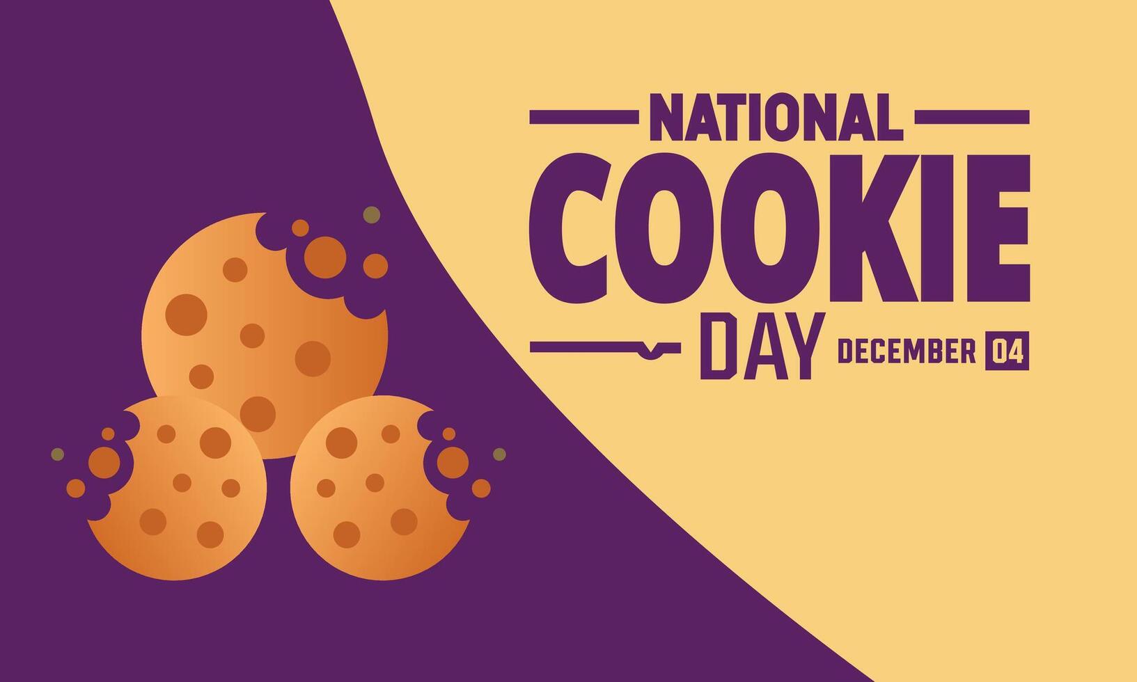 Greeting card for National Cookie Day, December 4th. Happy cookie day poster. vector