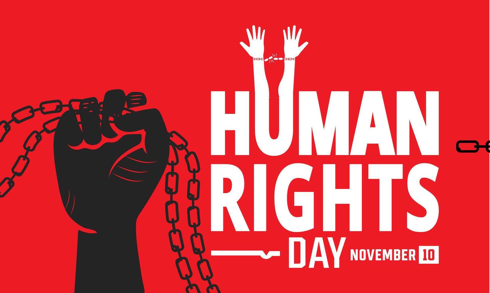 Human rights day is observed every year on december 10. illustration on the theme of international human rights day. Template for banner, greeting card, vector