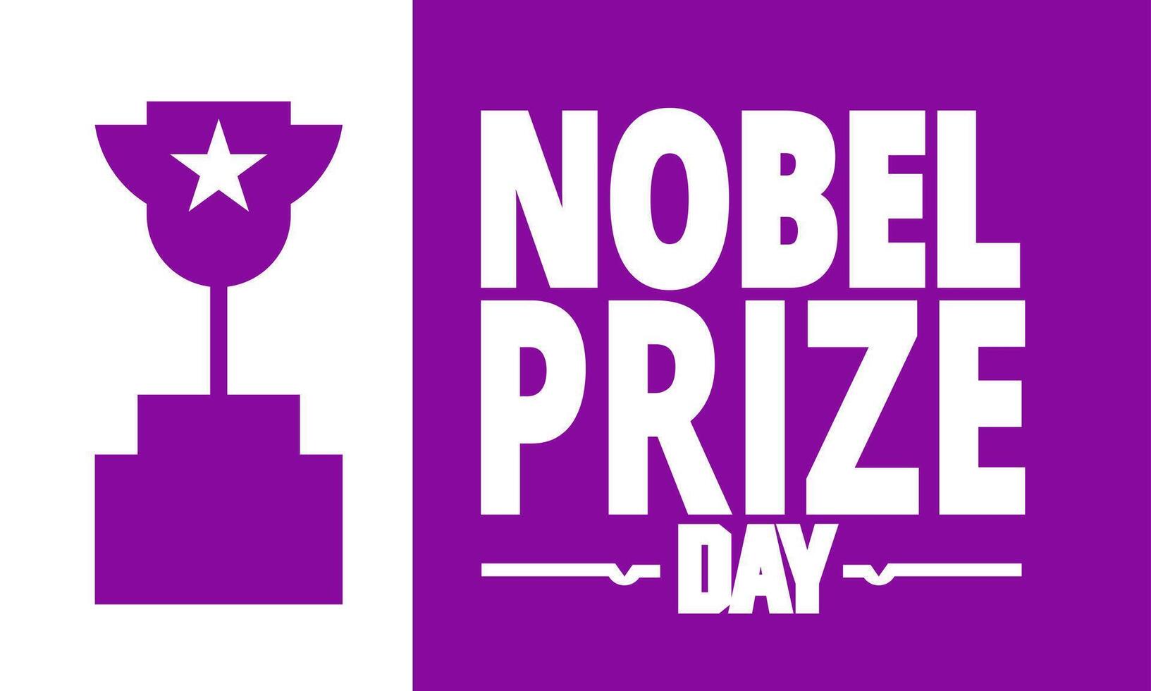 November is Illustration of the Noble Prize gold coin and the earth behind it with bold text in frame on dark brown background to commemorate Nobel Prize Day on December 10 vector