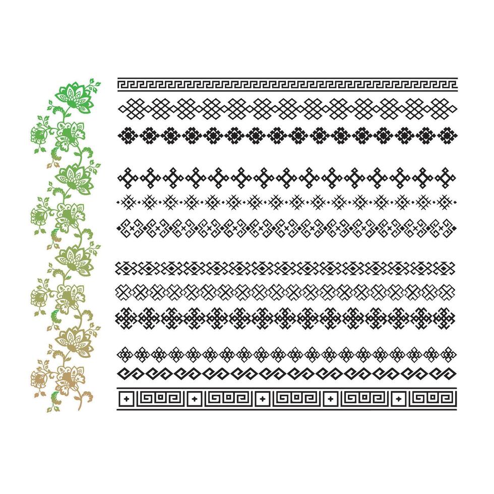 A set of decorative borders and patterns vector