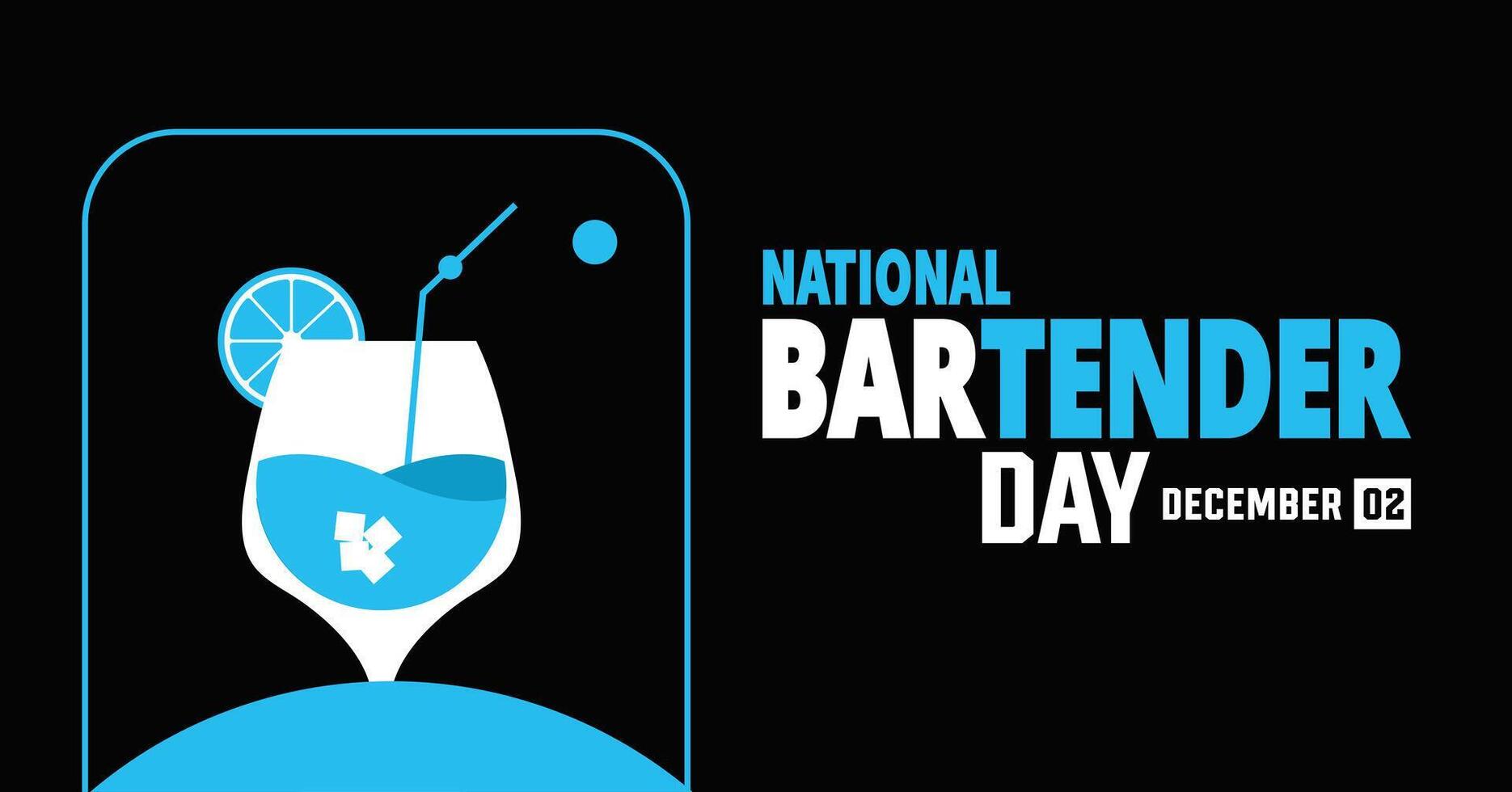 December Is National Bartender Day Background Template Design for Poster,banner,card vector