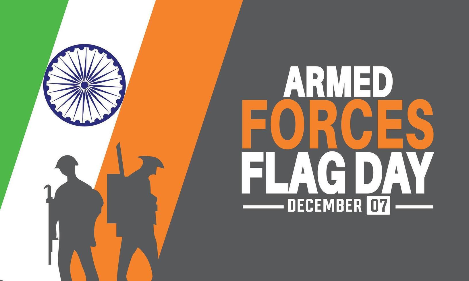 December is Armed Forces Day WITH INDIAN FLAG background illustration vector