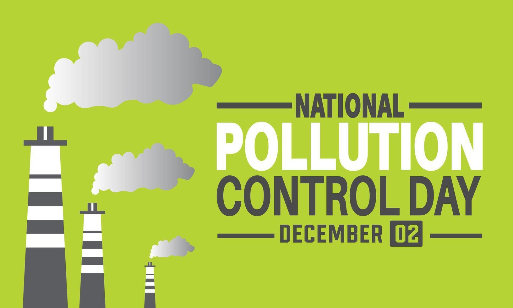 December Is National Pollution Control Day Background Design Template For poster,banner,card, illustration vector