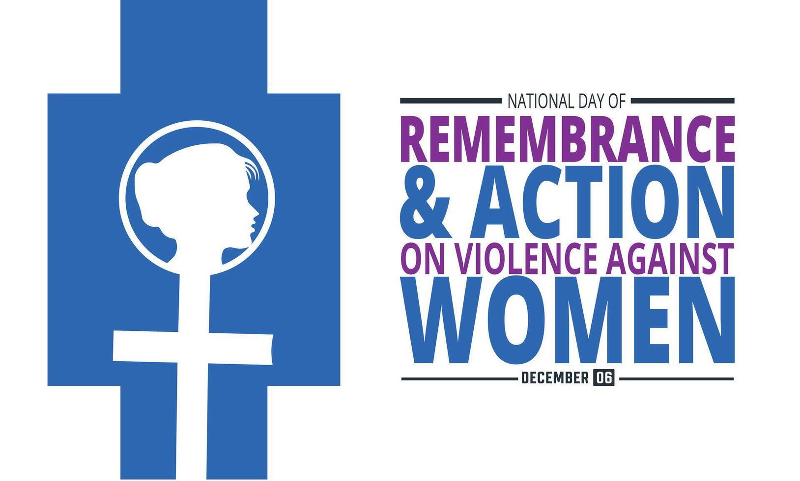 December is National Day Of Remembrance And Action On Violence Against Women Template Design for Background ,banner,poster,card,social media vector