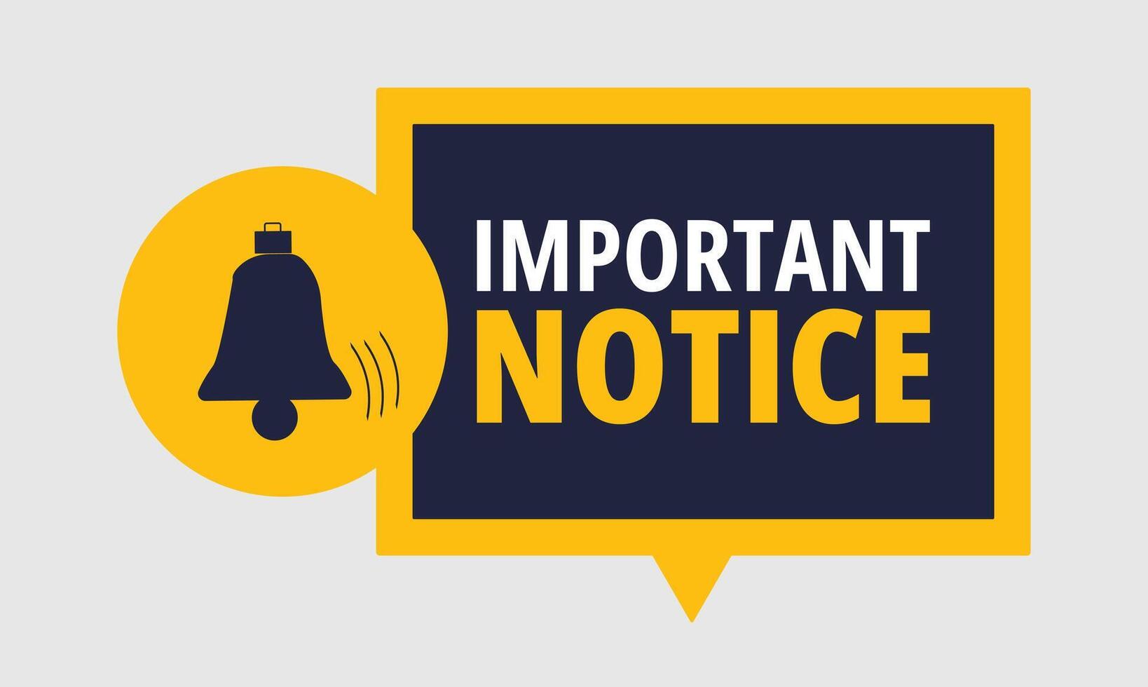important notice sign on Black background vector