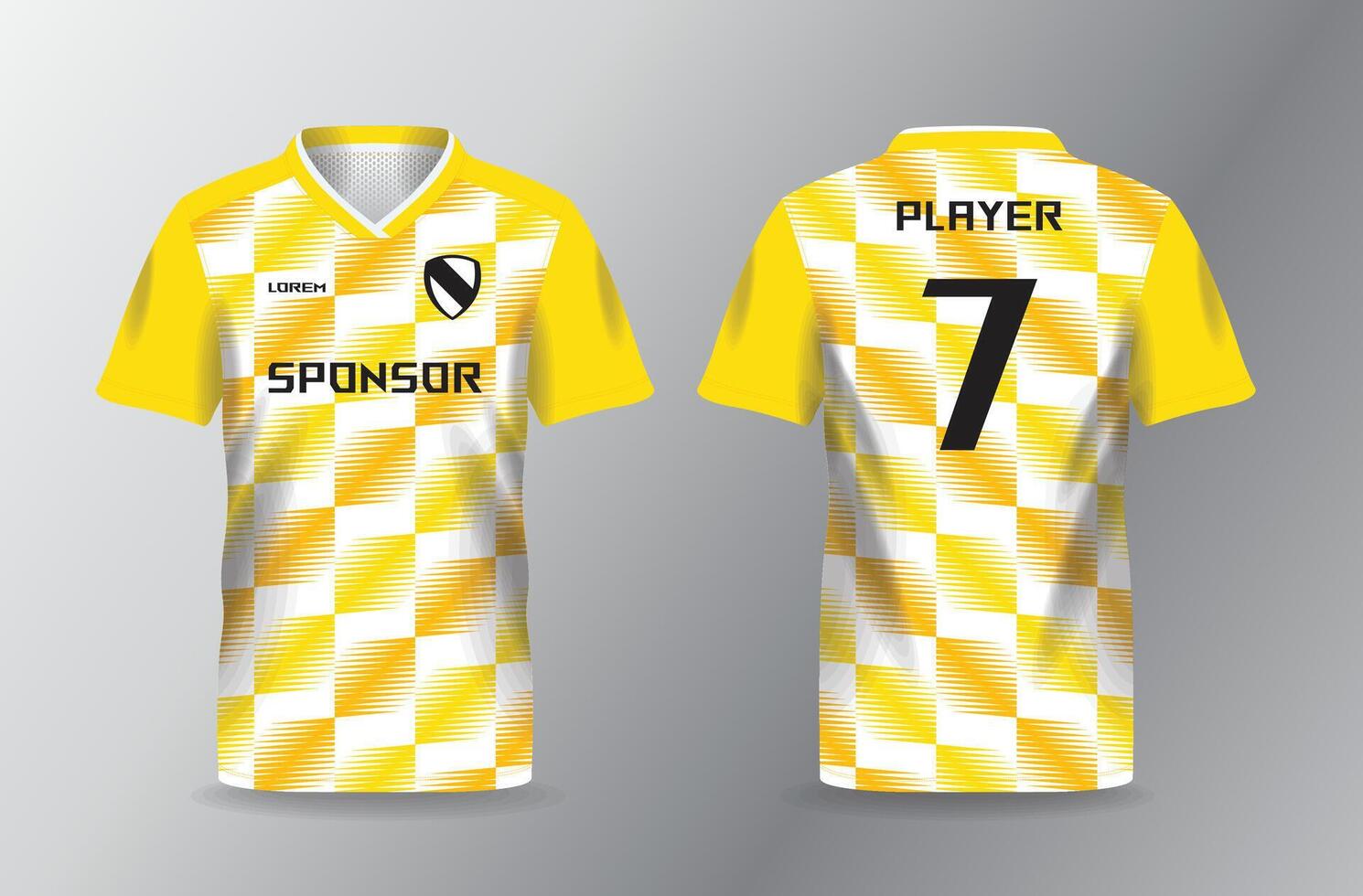 abstract yellow pattern sport jersey design template vector