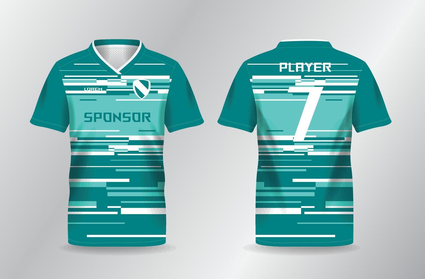 abstract lines background turquoise sport jersey for football and soccer shirt template vector