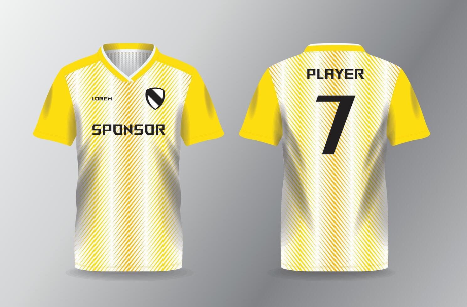light minimalist abstract yellow sport jersey design template vector