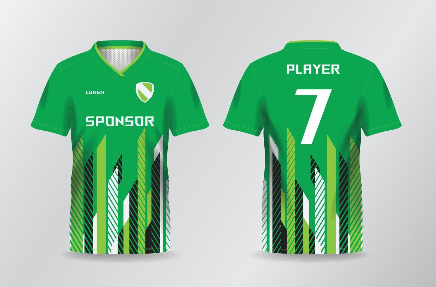green abstract background shirt or jersey sport uniform design template vector