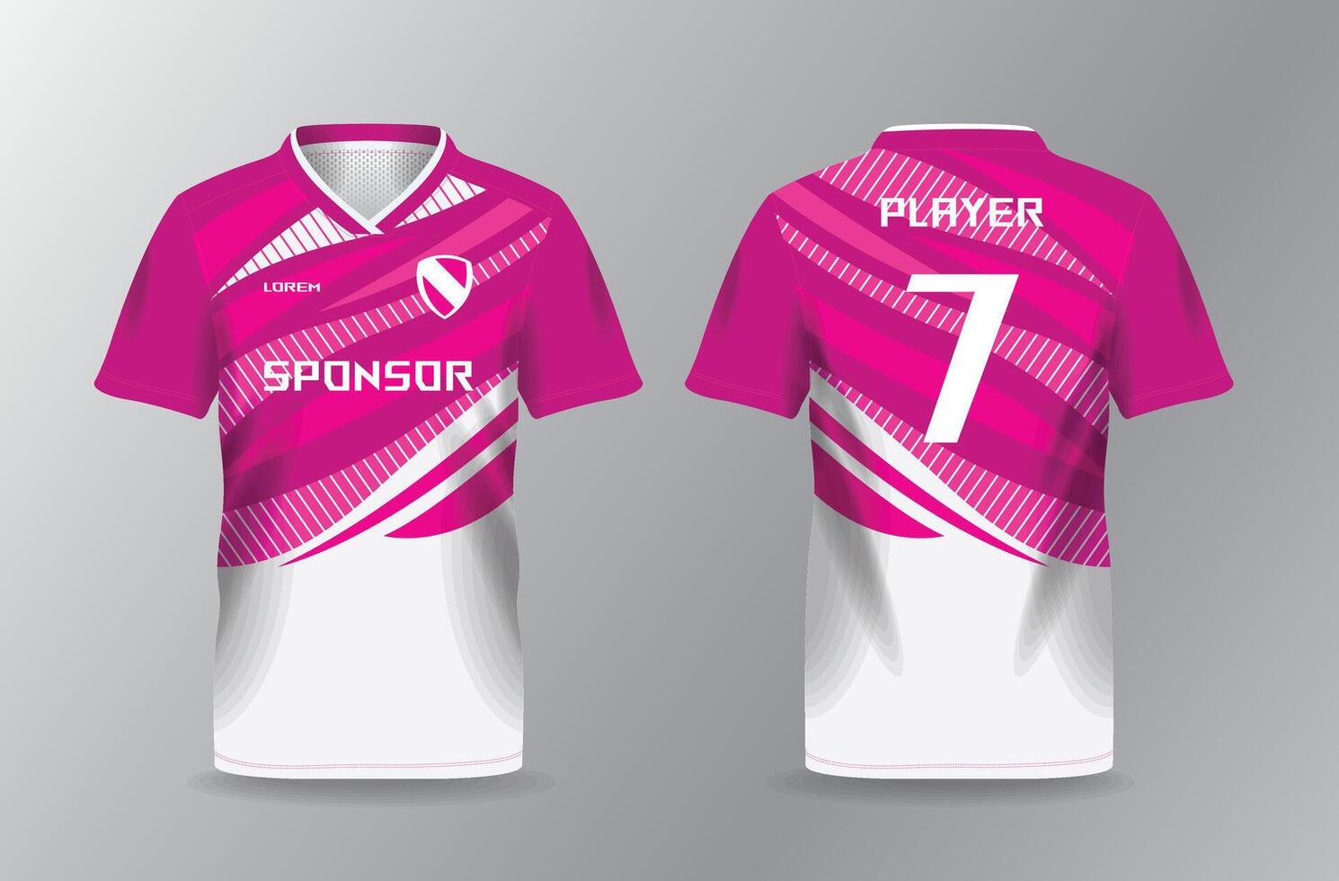 abstract pink and white background jersey for sport apparel and team uniform shirt template vector