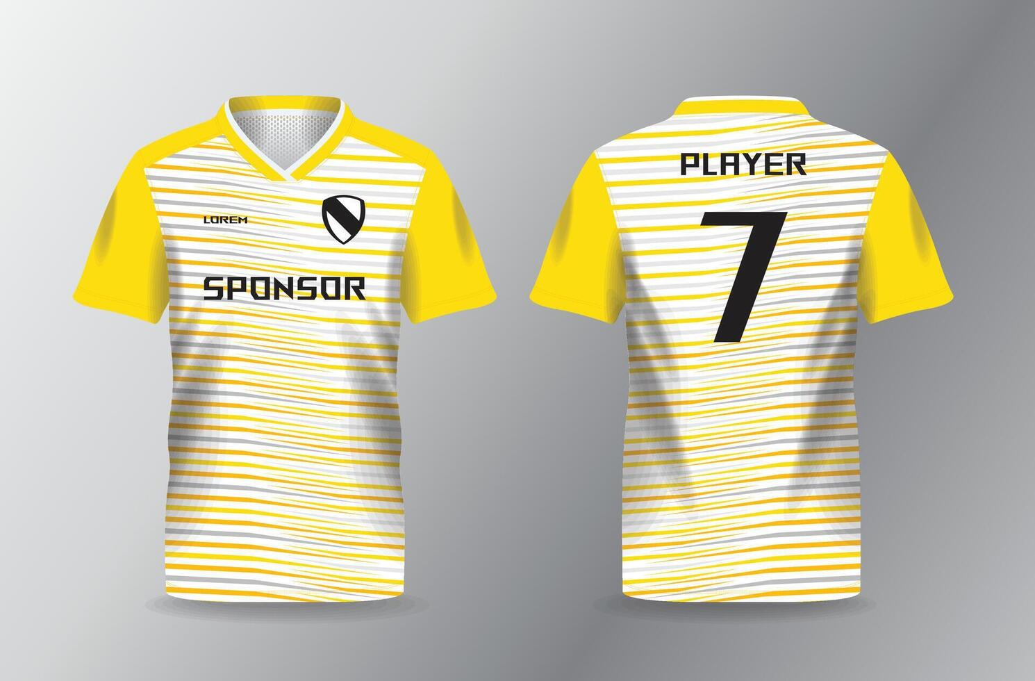 abstract lines yellow and white sport jersey design template vector