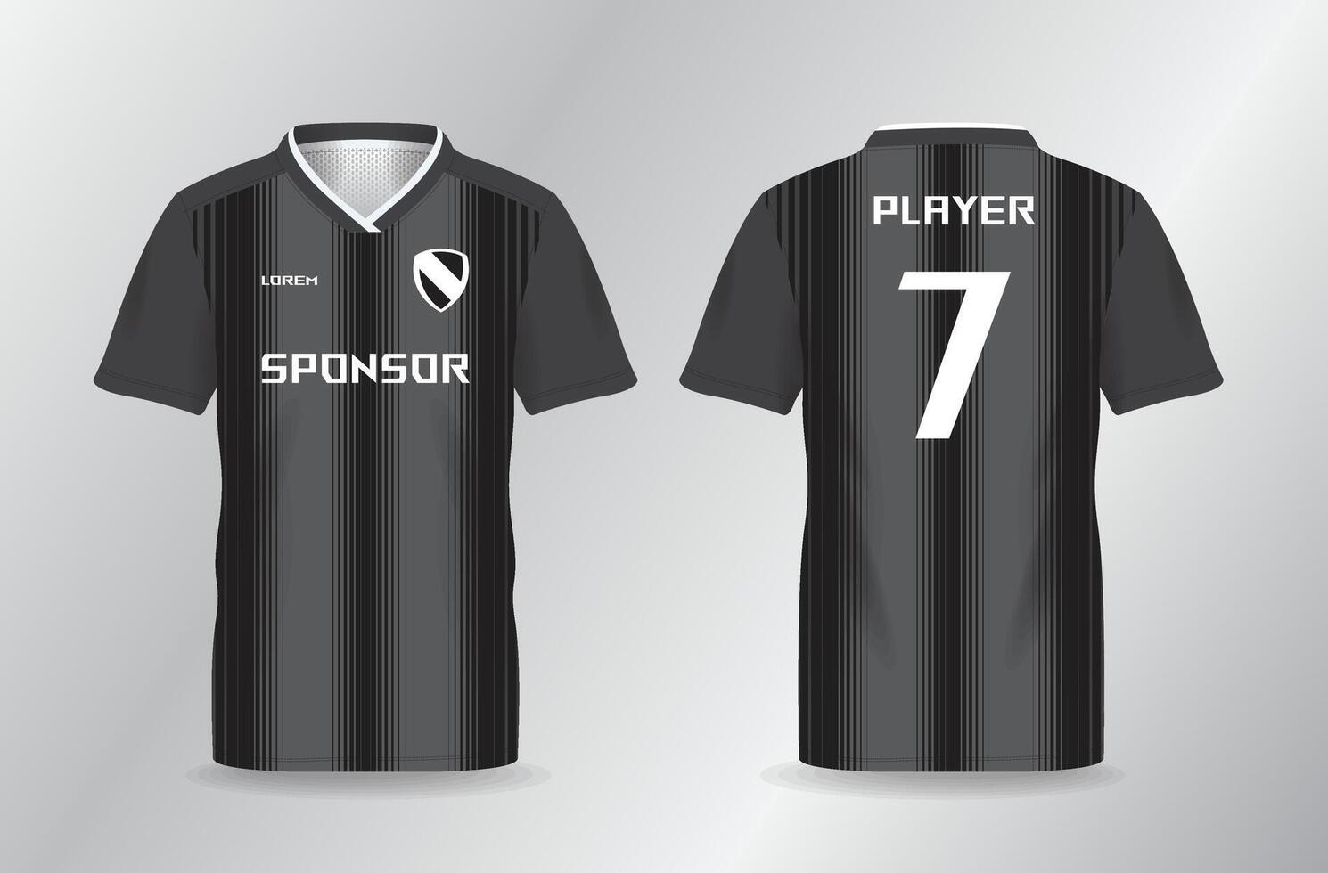 black jersey mock up for football or soccer shirt and sport uniform template vector