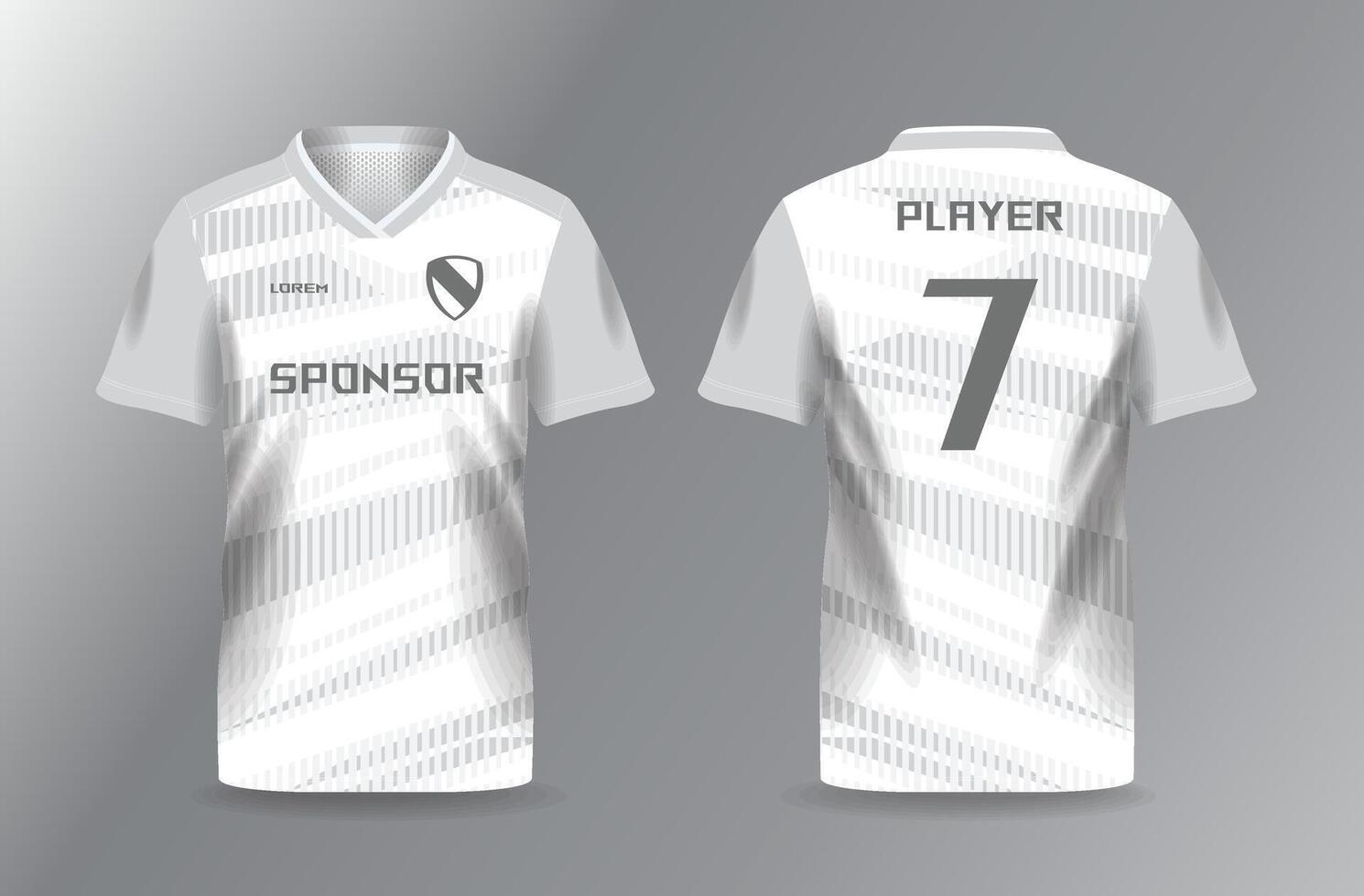soft white and grayscale background sport jersey for football and soccer shirt template vector