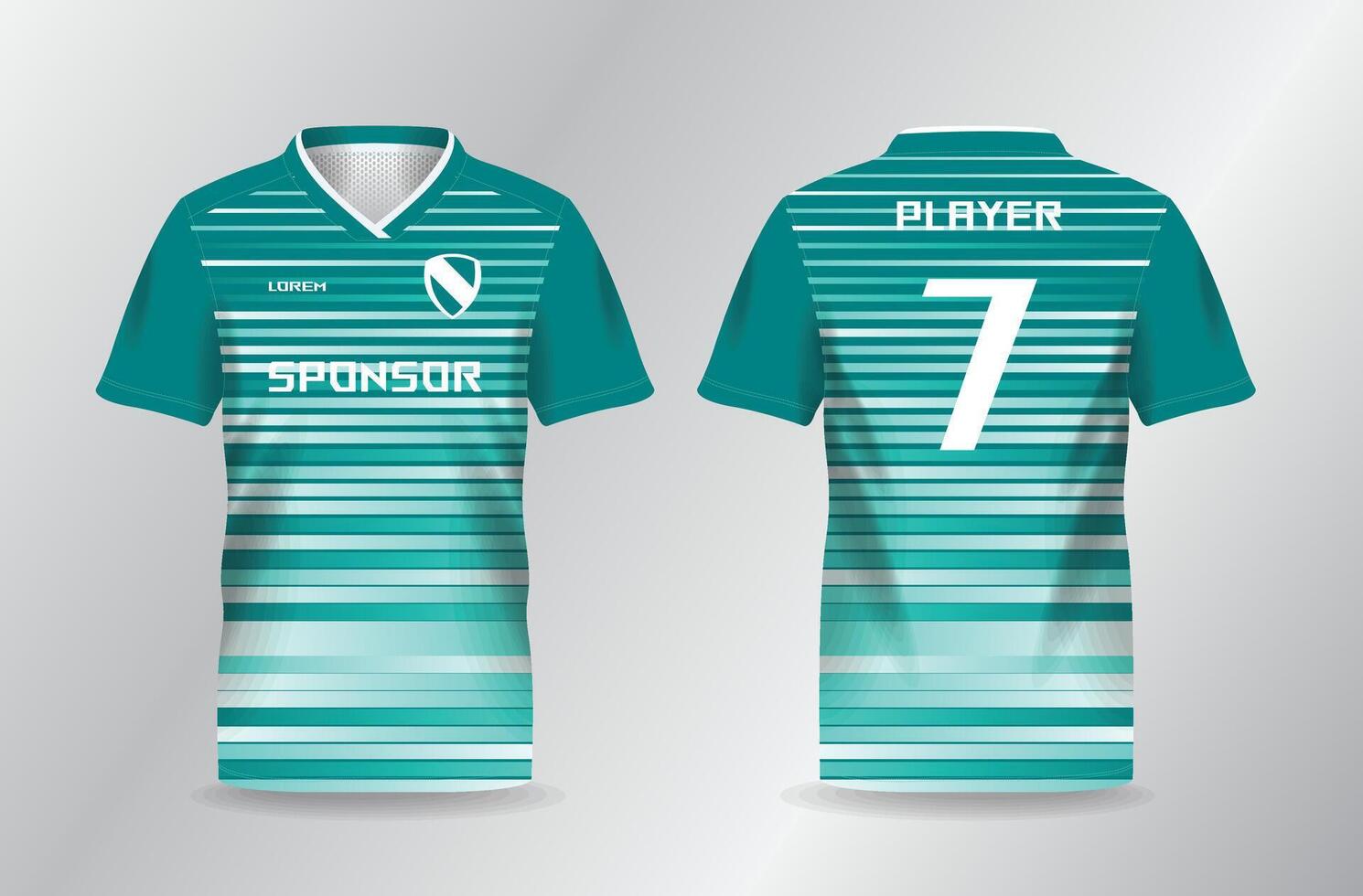 abstract lines turquoise sport jersey for football and soccer shirt template vector