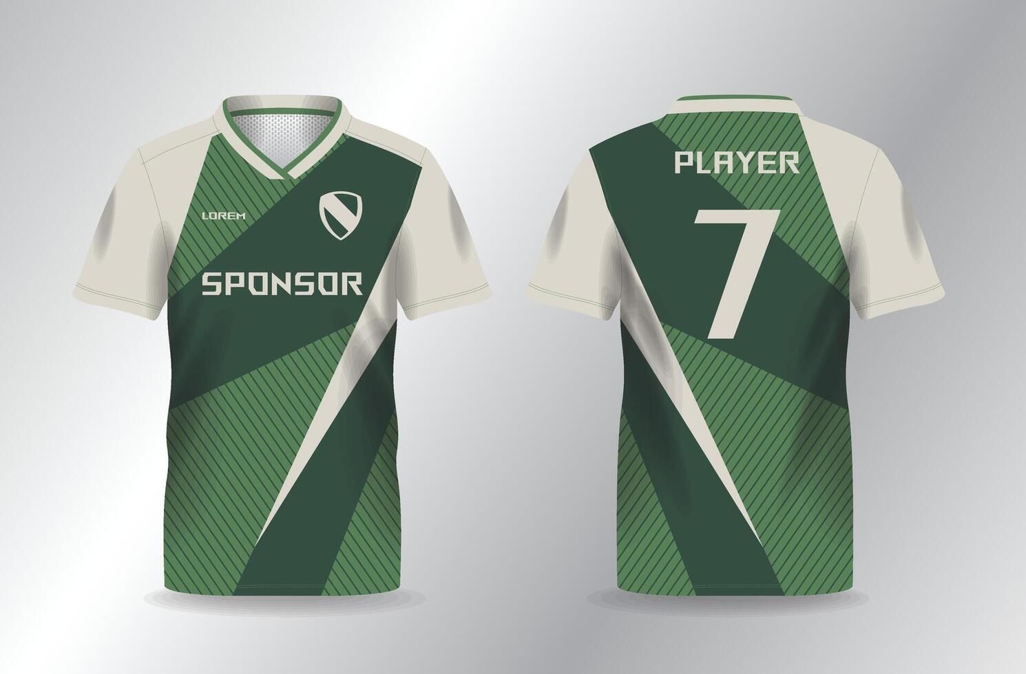 simple abstract green khaki for sport jersey template vector
