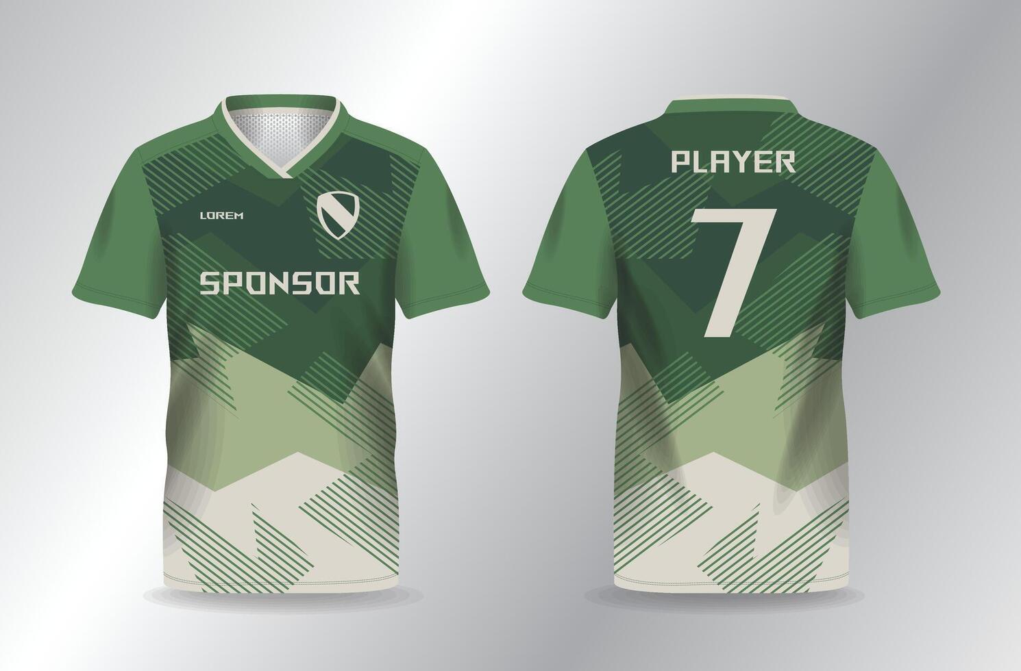 abstract background green khaki for sport jersey template vector