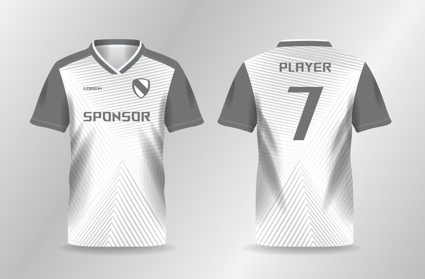 abstract white grayscale sport jersey for football and soccer shirt template vector