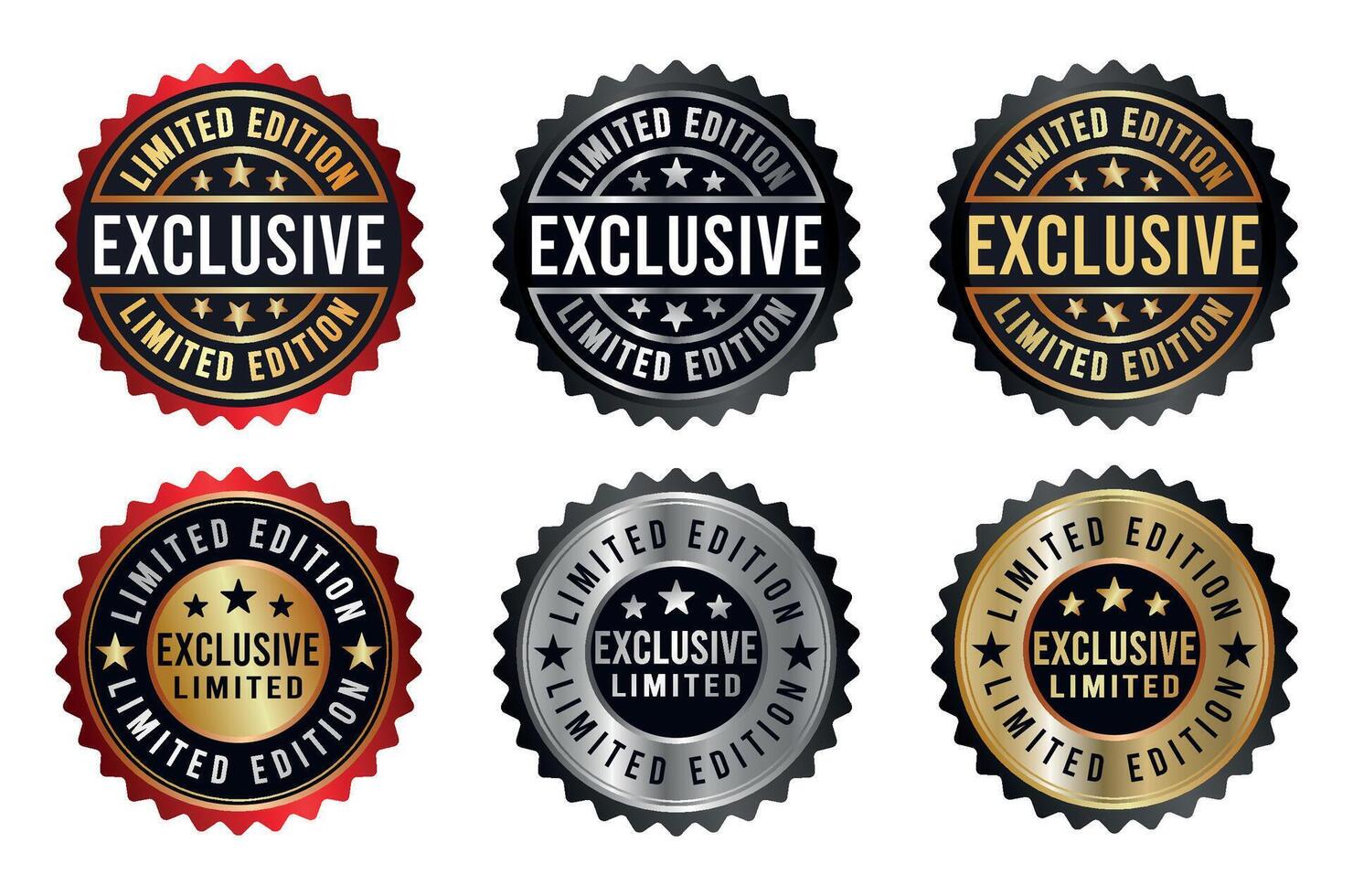 Limited edition exclusive luxury label set vector