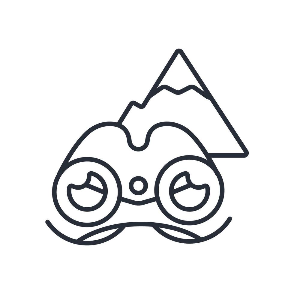 Binoculars icon. .Editable stroke.linear style sign for use web design,logo.Symbol illustration. vector