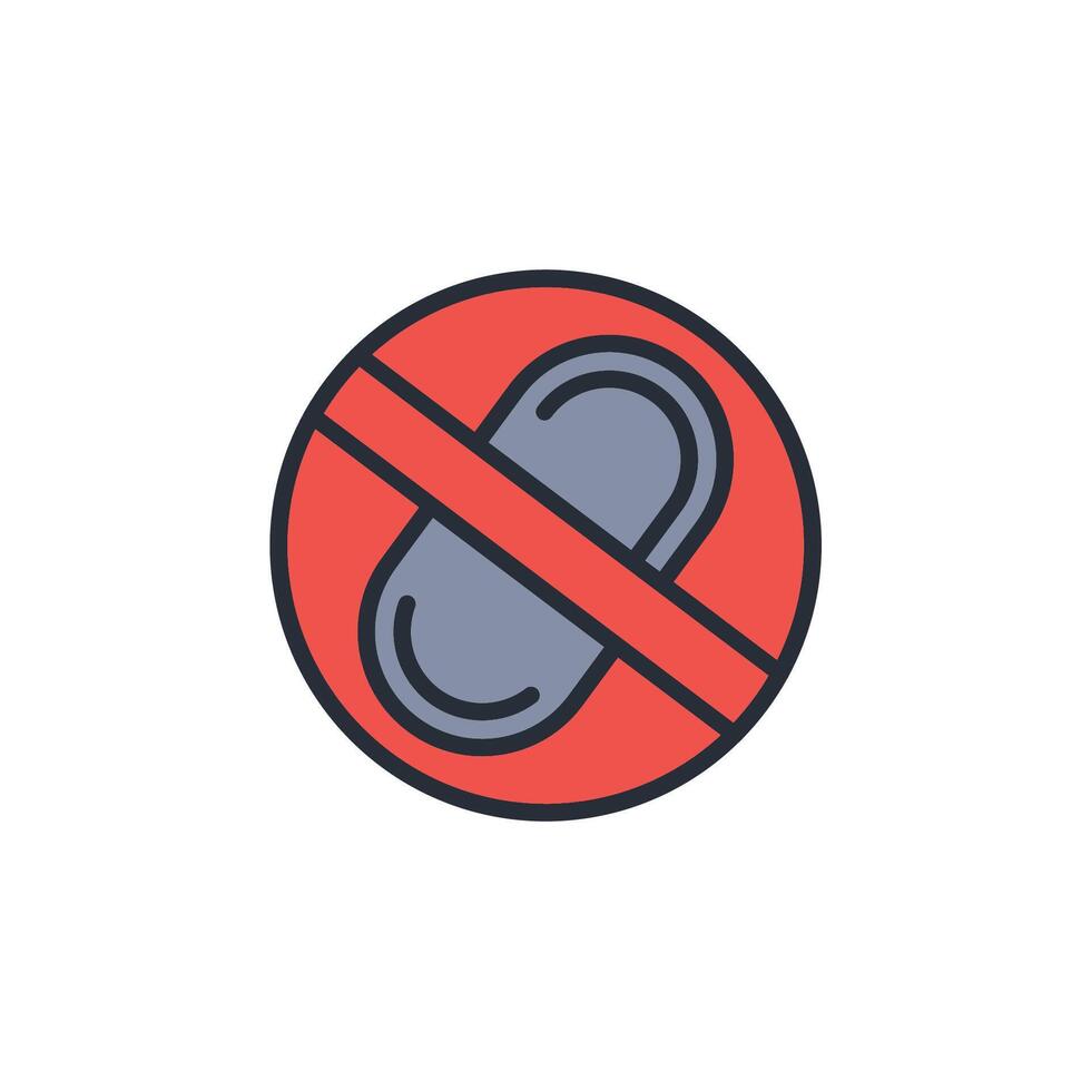 no medicine icon. .Editable stroke.linear style sign for use web design,logo.Symbol illustration. vector