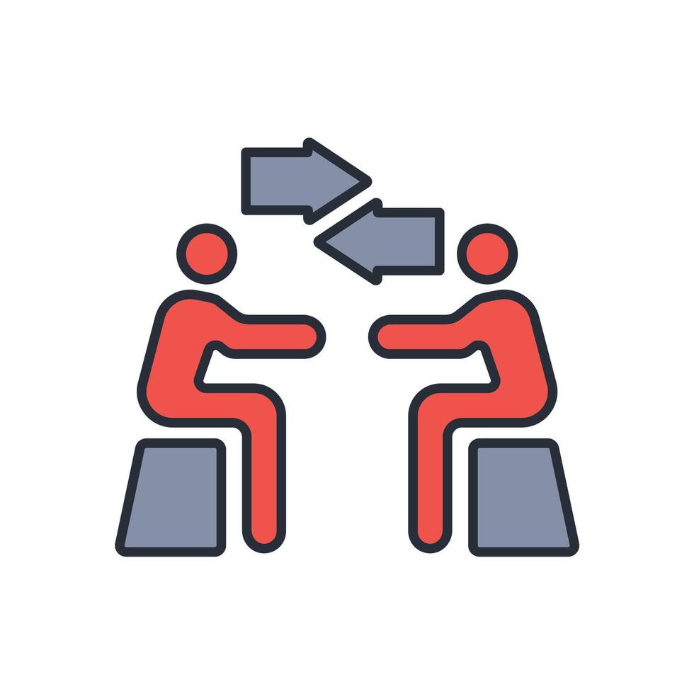 Negotiation icon. .Editable stroke.linear style sign for use web design,logo.Symbol illustration. vector