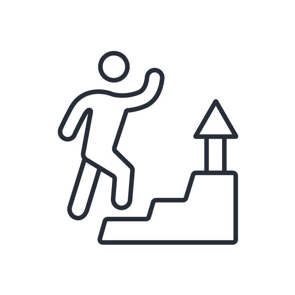 Step up icon. .Editable stroke.linear style sign for use web design,logo.Symbol illustration. vector