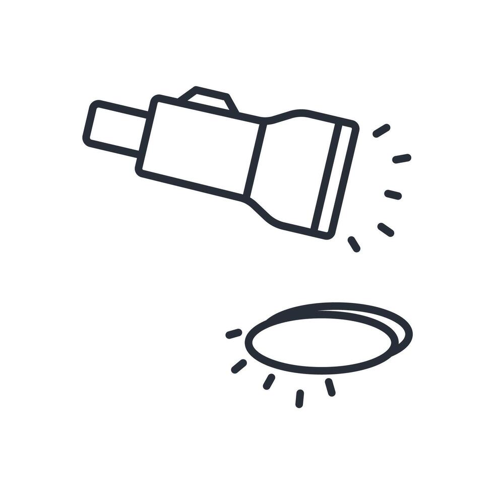 flashlight icon. .Editable stroke.linear style sign for use web design,logo.Symbol illustration. vector