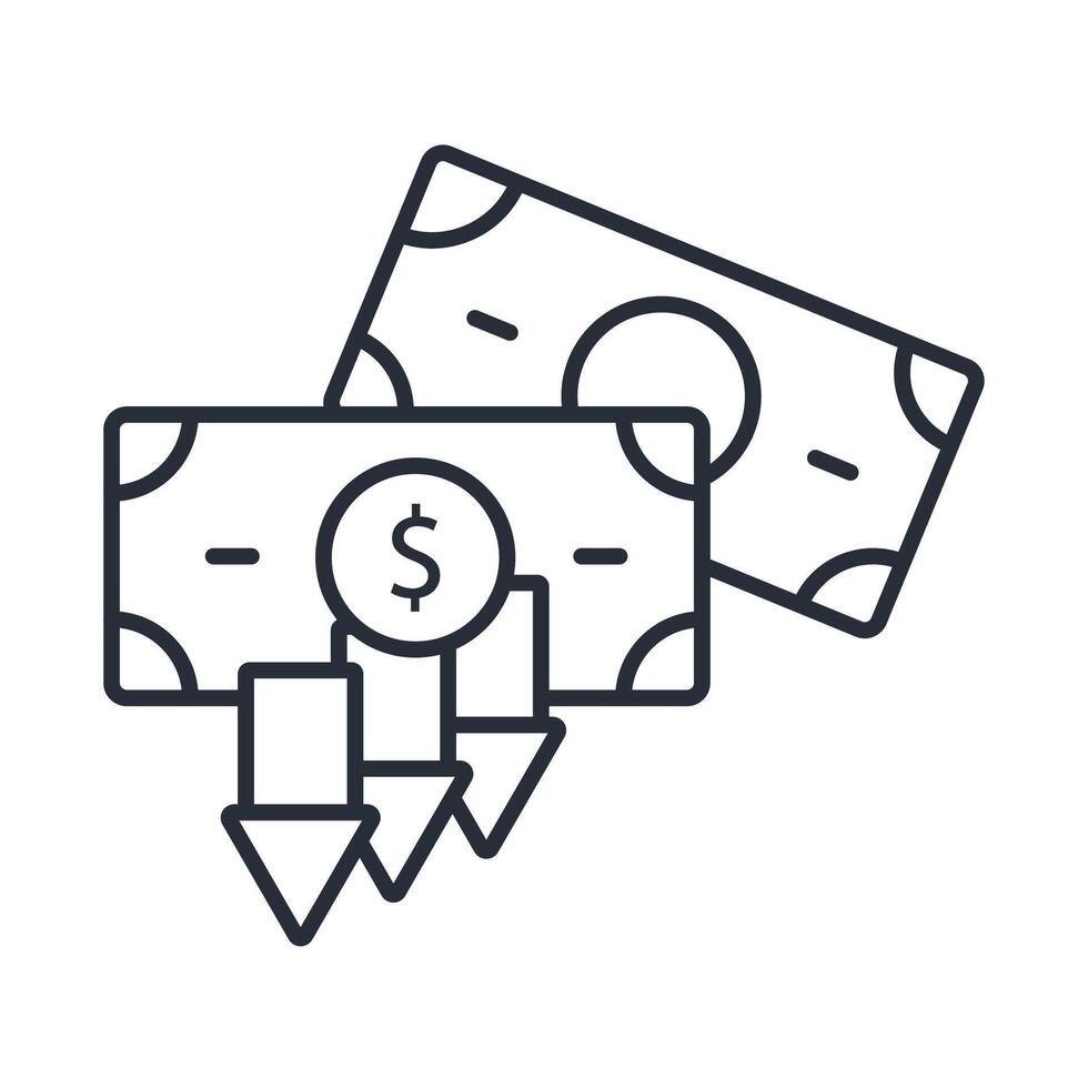 insolvency icon. .Editable stroke.linear style sign for use web design,logo.Symbol illustration. vector