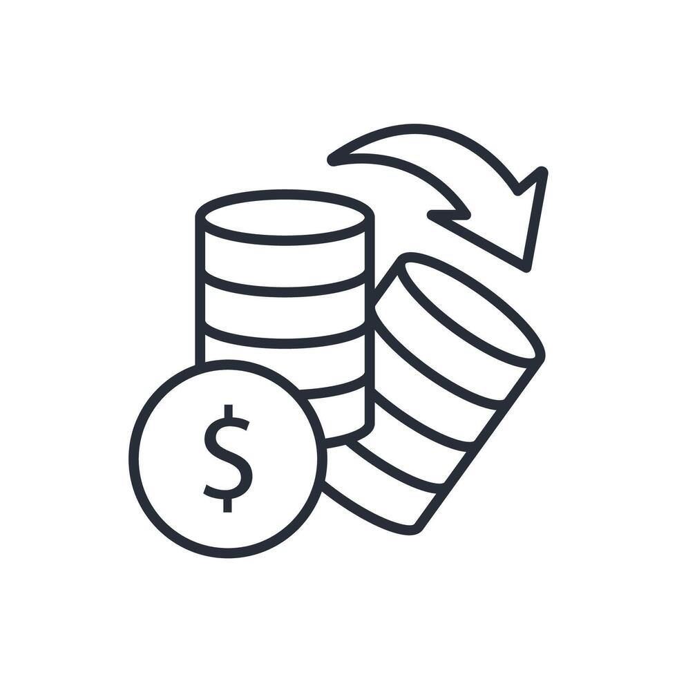 depreciation icon. .Editable stroke.linear style sign for use web design,logo.Symbol illustration. vector