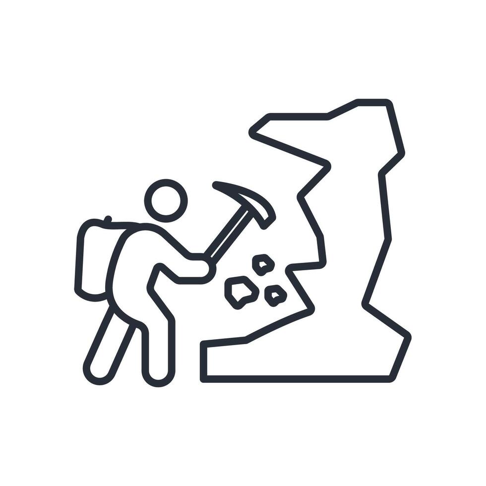 alpinist icon. .Editable stroke.linear style sign for use web design,logo.Symbol illustration. vector