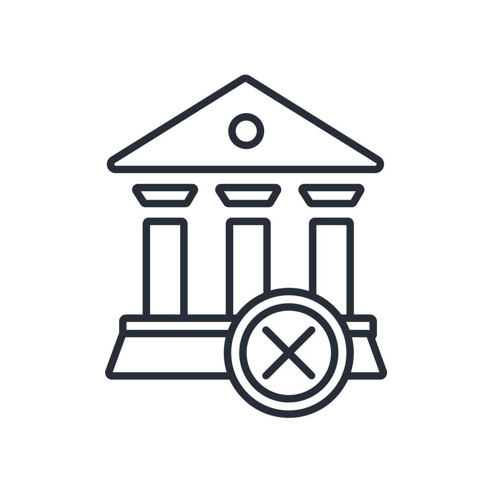 Bankruptcy icon. .Editable stroke.linear style sign for use web design,logo.Symbol illustration. vector