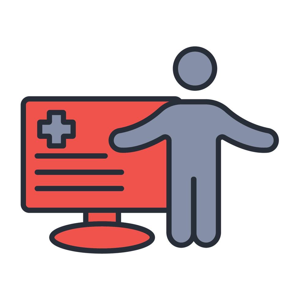online medical icon. .Editable stroke.linear style sign for use web design,logo.Symbol illustration. vector