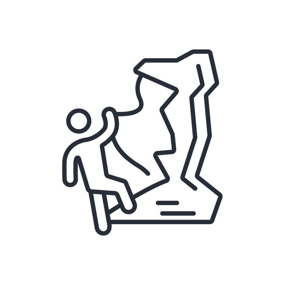 climbing icon. .Editable stroke.linear style sign for use web design,logo.Symbol illustration. vector