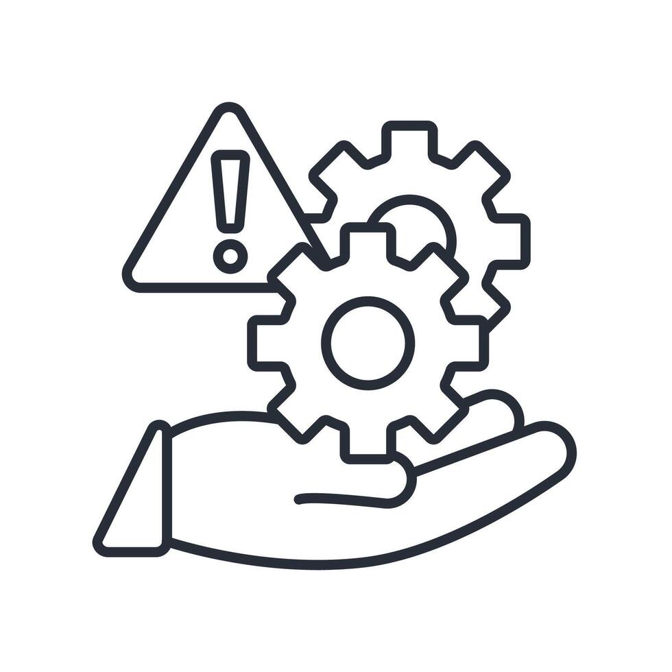 risk management icon. .Editable stroke.linear style sign for use web design,logo.Symbol illustration. vector