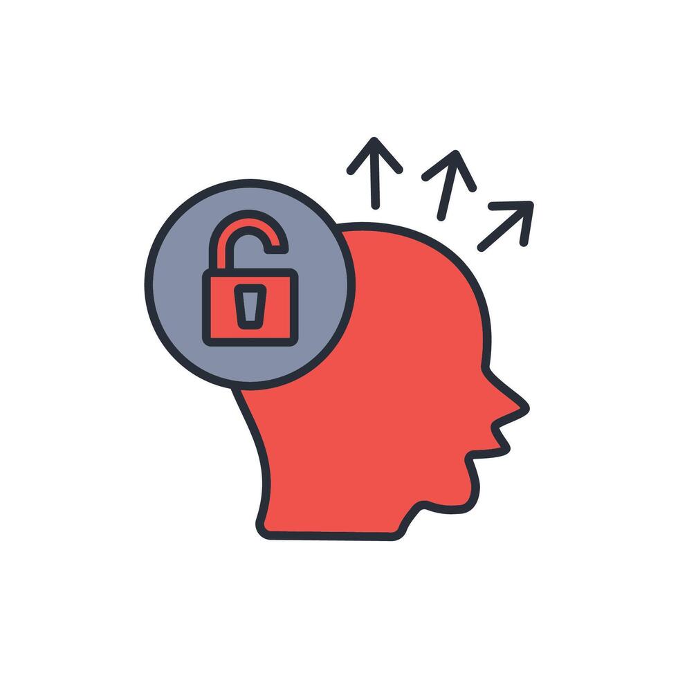open minded icon. .Editable stroke.linear style sign for use web design,logo.Symbol illustration. vector