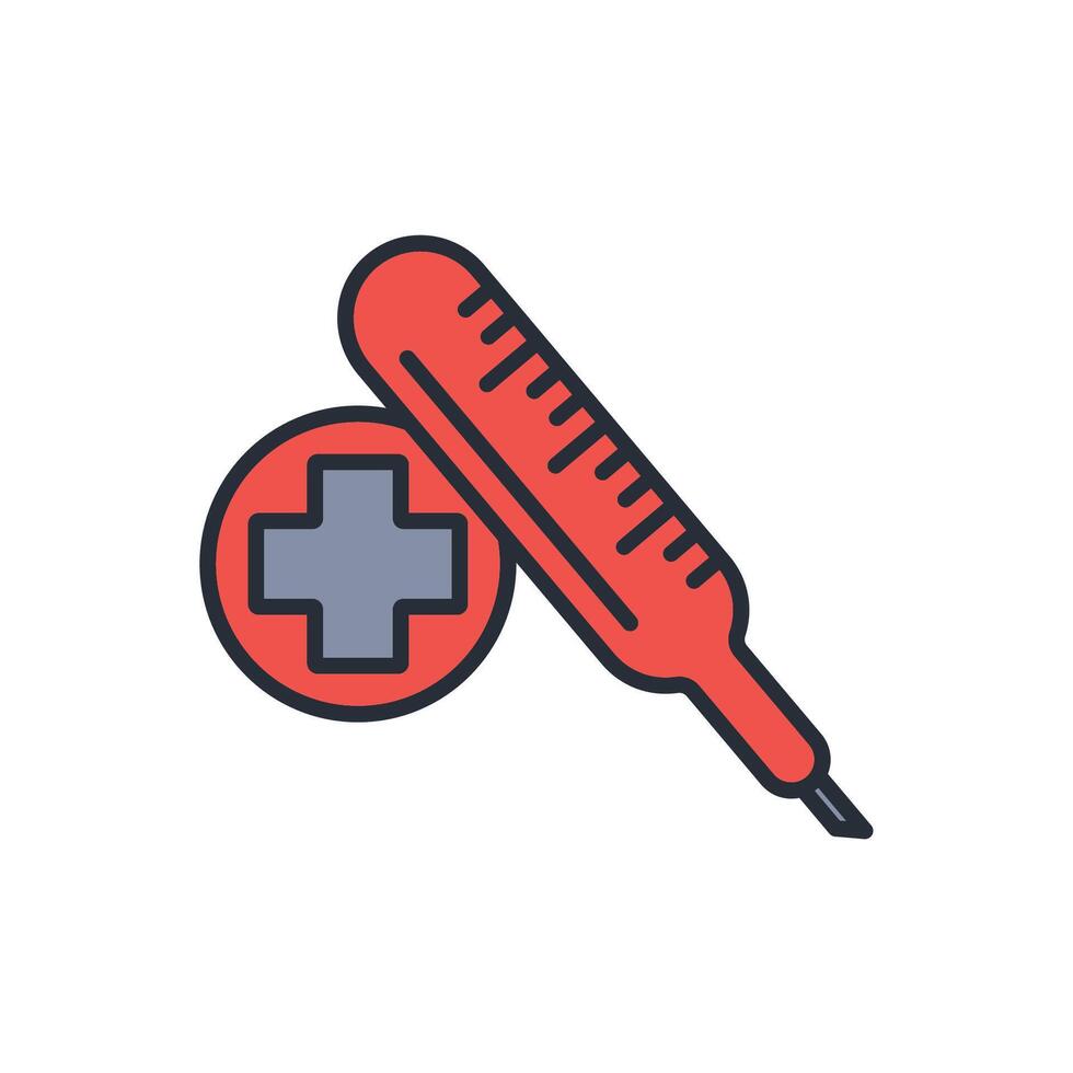 thermometer icon. .Editable stroke.linear style sign for use web design,logo.Symbol illustration. vector