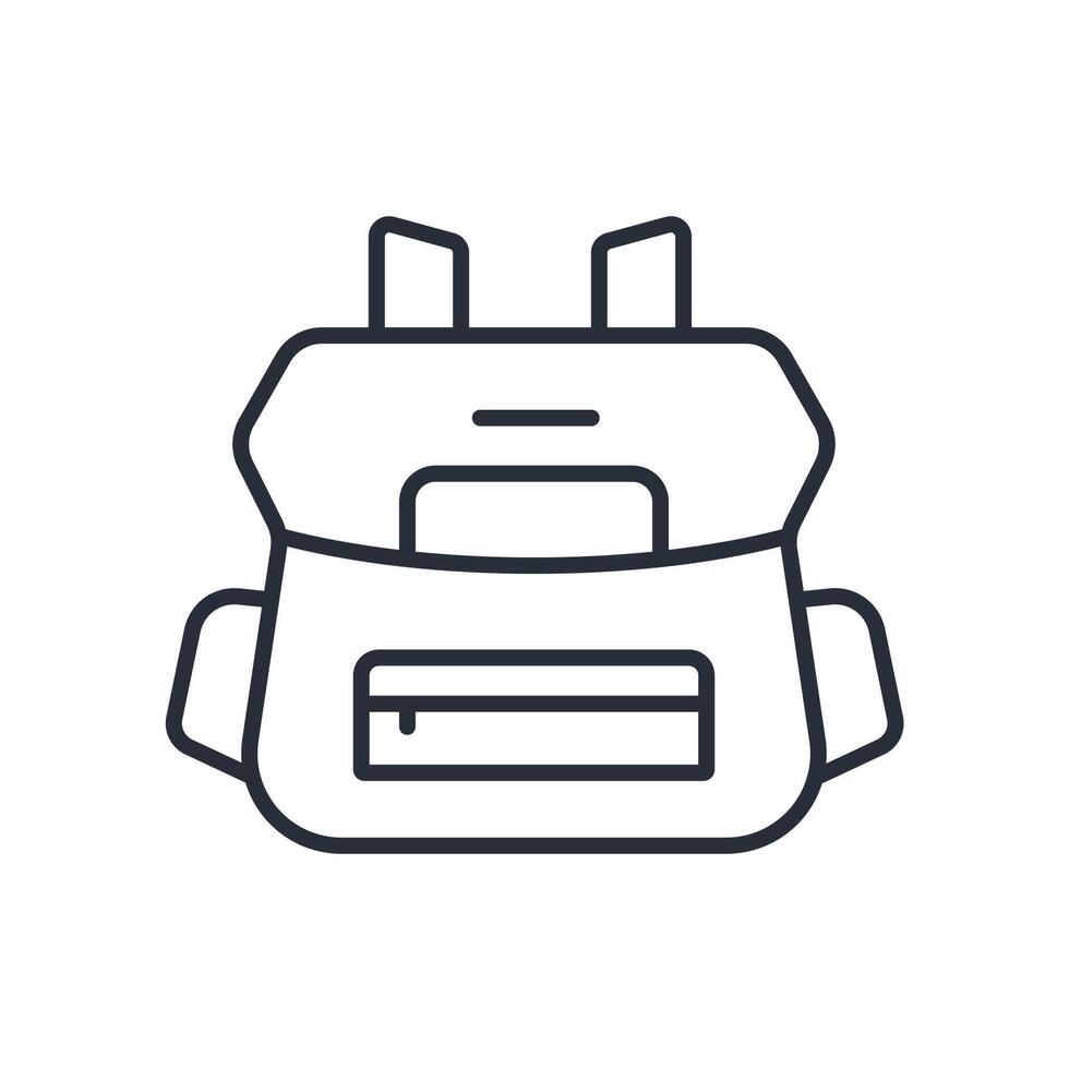 backpack icon. .Editable stroke.linear style sign for use web design,logo.Symbol illustration. vector