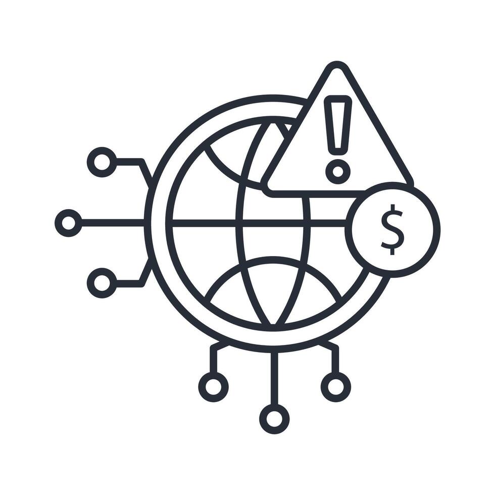 bad economy icon. .Editable stroke.linear style sign for use web design,logo.Symbol illustration. vector