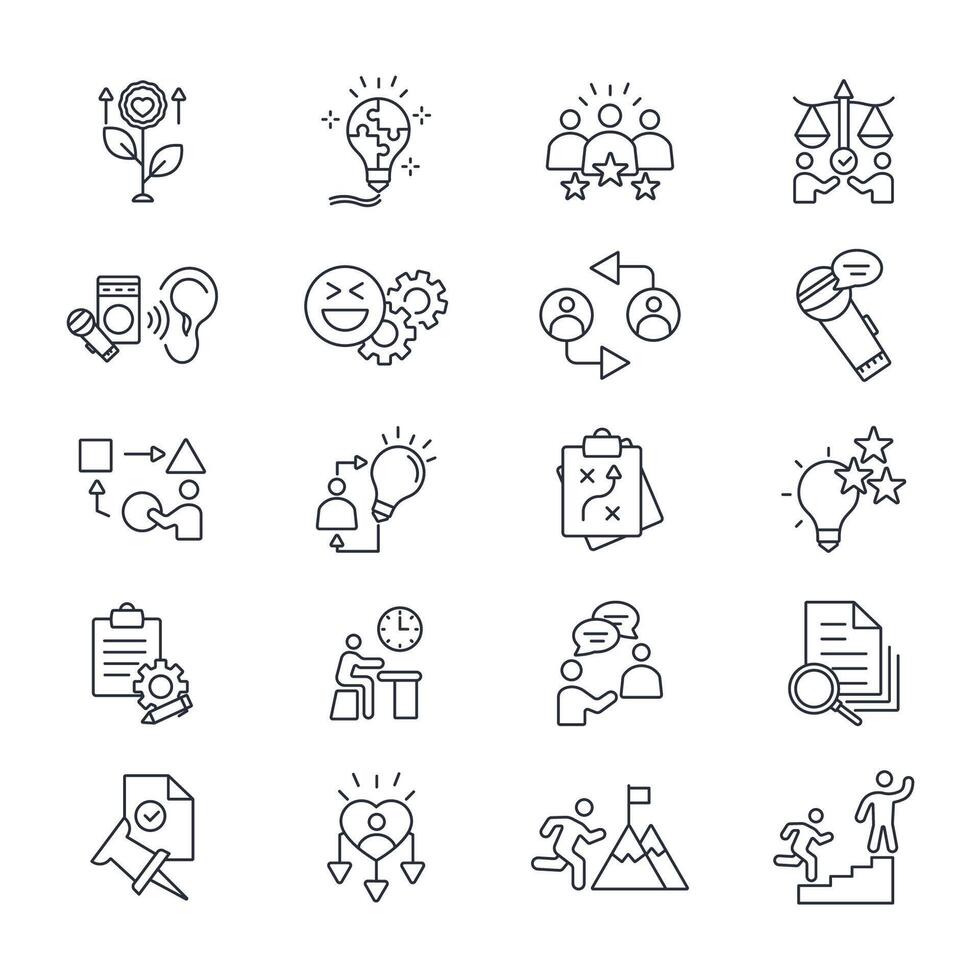 Soft skills icon set..Editable stroke.linear style sign for use web design,logo.Symbol illustration. vector