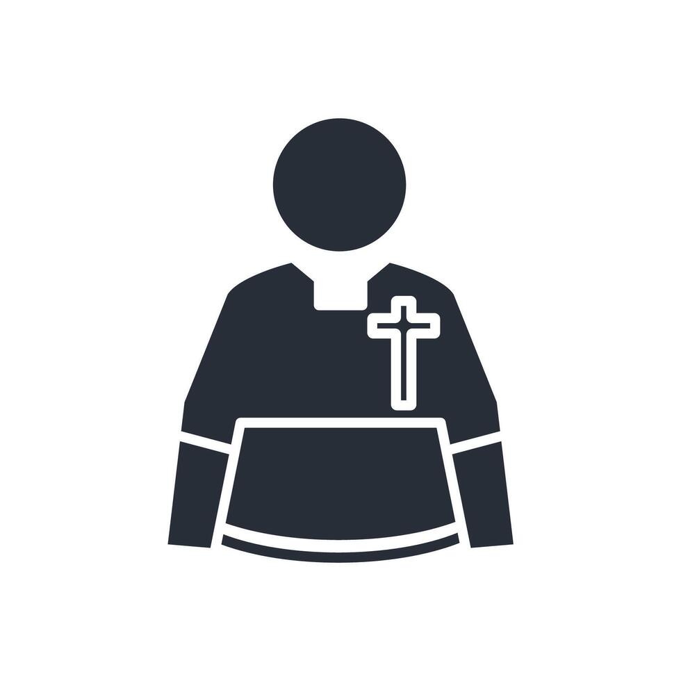 priest icon. .Editable stroke.linear style sign for use web design,logo.Symbol illustration. vector