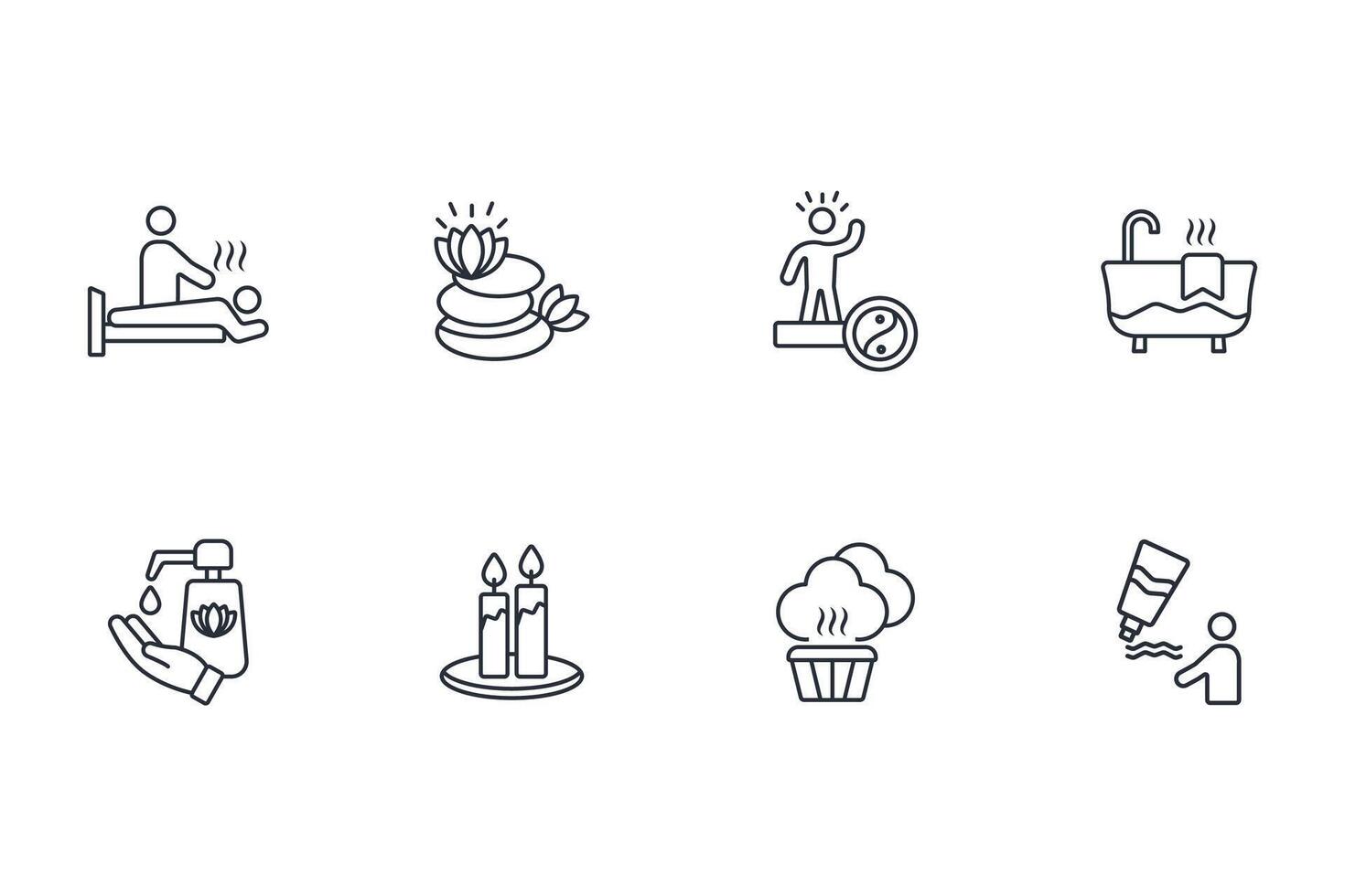 beauty and spa icon set..Editable stroke.linear style sign for use web design,logo.Symbol illustration. vector