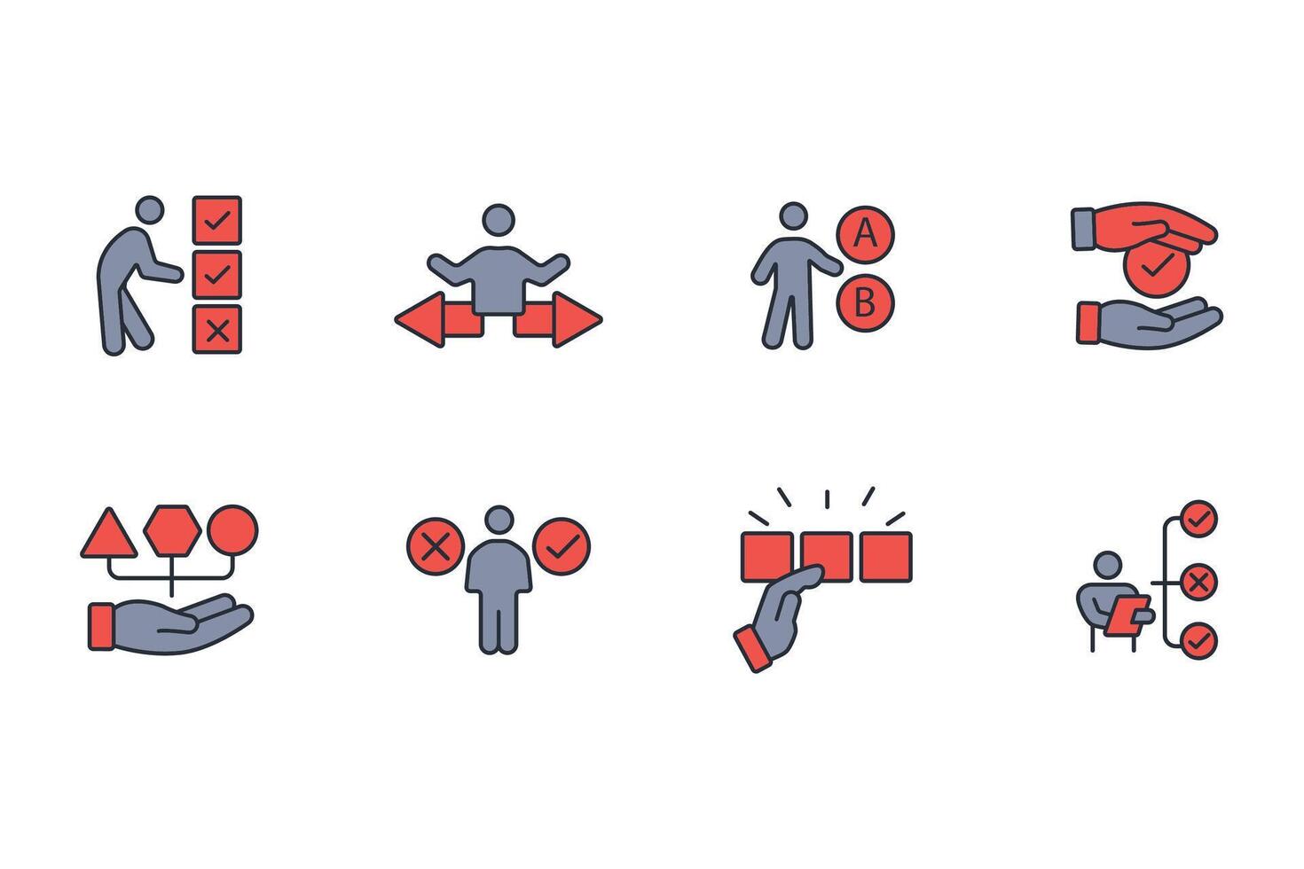 Choice icon set..Editable stroke.linear style sign for use web design,logo.Symbol illustration. vector