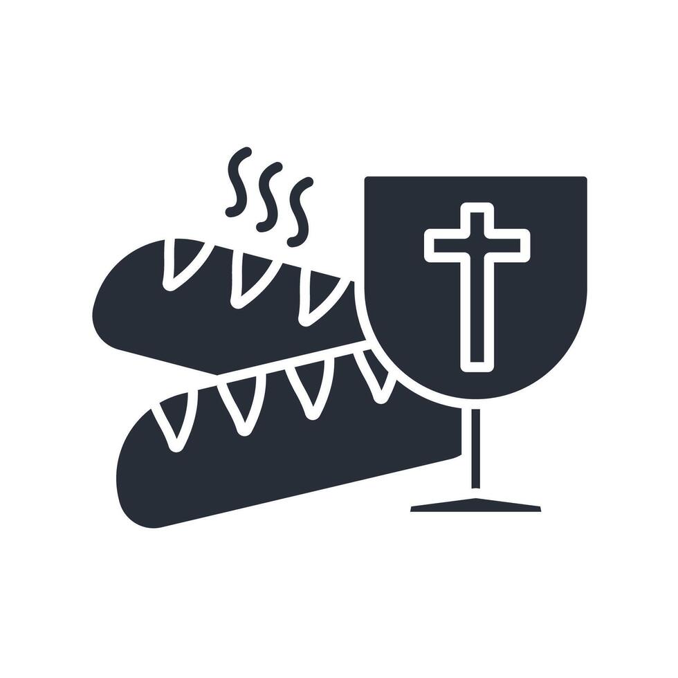 Eucharist icon. .Editable stroke.linear style sign for use web design,logo.Symbol illustration. vector