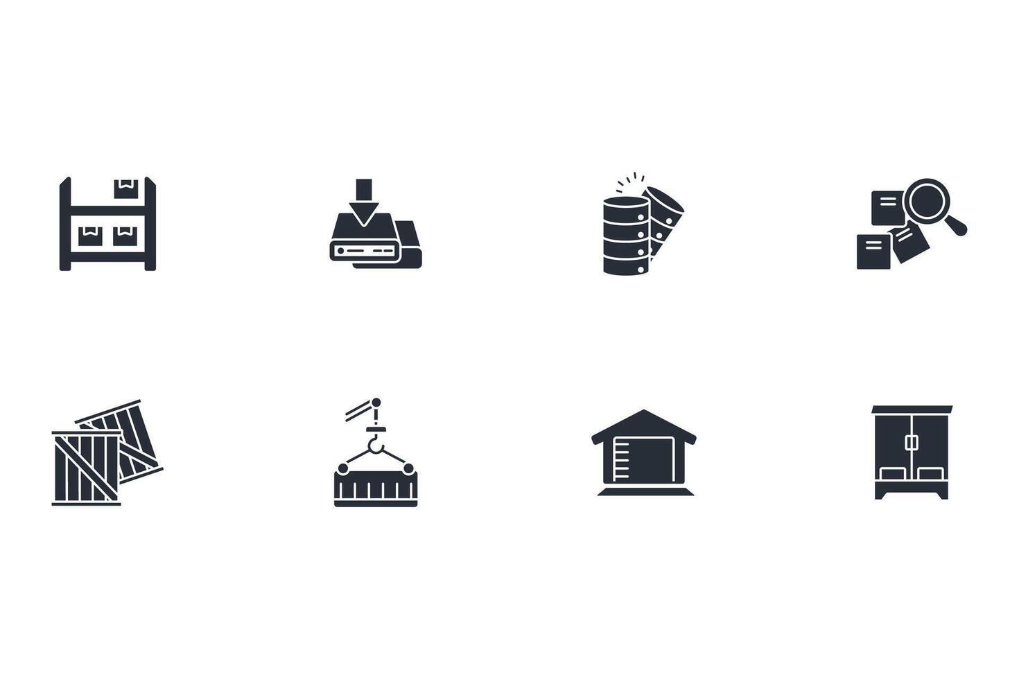 storage icon set..Editable stroke.linear style sign for use web design,logo.Symbol illustration. vector