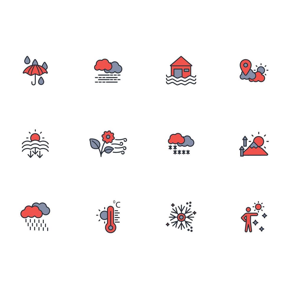 Weather icon set..Editable stroke.linear style sign for use web design,logo.Symbol illustration. vector