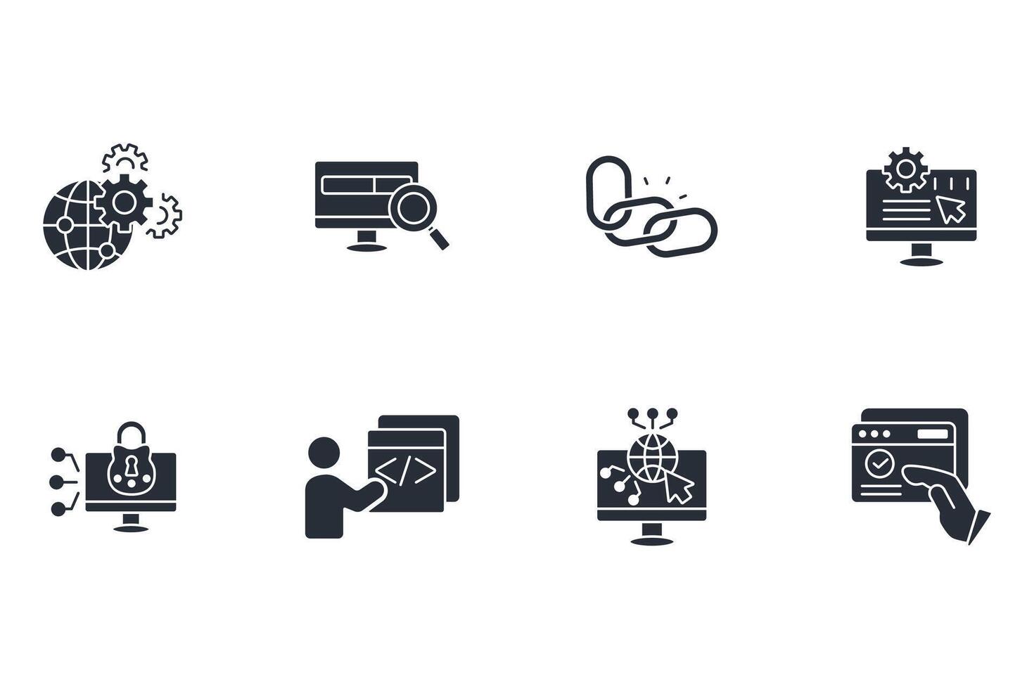 Website icon set..Editable stroke.linear style sign for use web design,logo.Symbol illustration. vector