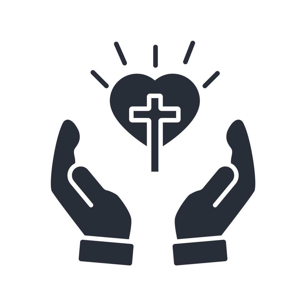 faith icon. .Editable stroke.linear style sign for use web design,logo.Symbol illustration. vector