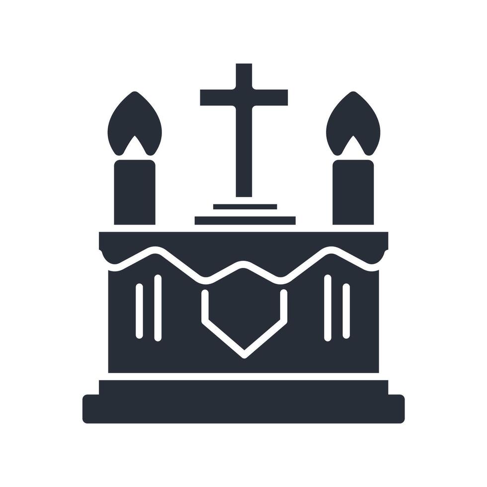 altar icon. .Editable stroke.linear style sign for use web design,logo.Symbol illustration. vector